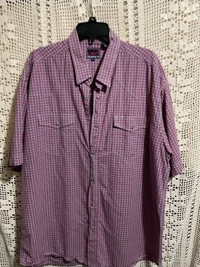 Roper red and blue plaid pearl snaps men’s shirt 2XL
